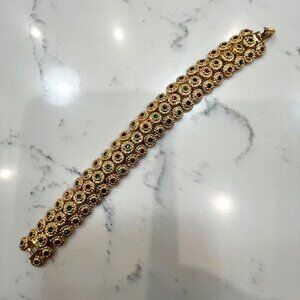 Vintage D'orlan 22K plated gold jewelled bracelet